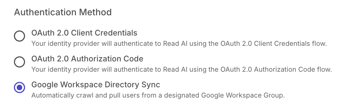 SCIM Authentication Method setting - google sync.png